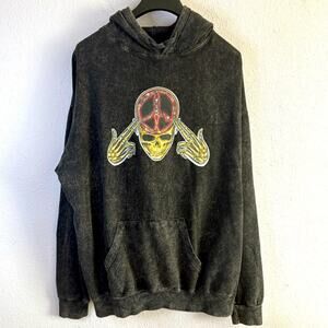 MBM Men Black 5th Dimension Style Skull Print Hoodie Size  XL